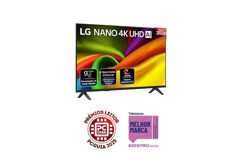 LG NANO 4K UHD AI NU85 Smart TV 2026 de 43 polegadas