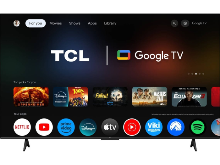  TV TCL 75" 75T69C QLED Smart TV Google TV 4K HDR