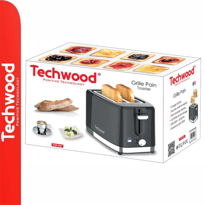 Torradeira 2 Ranhuras 750W TECHWOOD