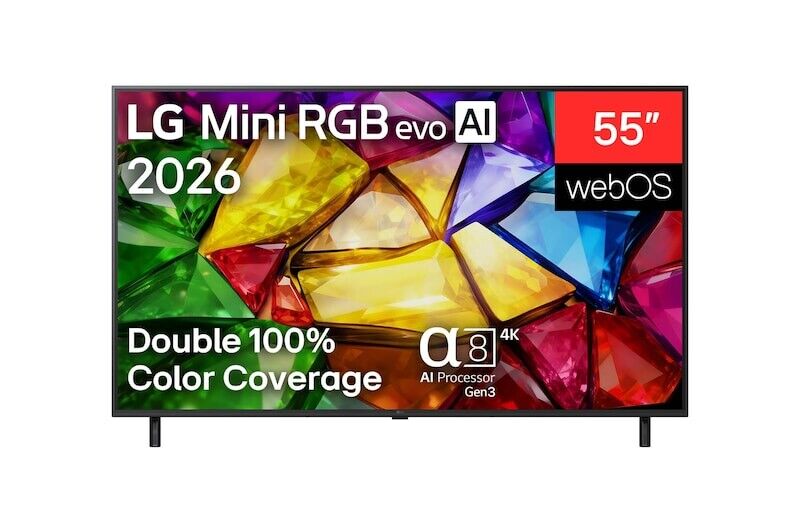 Smart TV LG Mini RGB evo AI MRGB88 4K 2026 de 55 polegadas