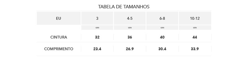 tamanhos