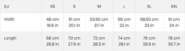 sizes