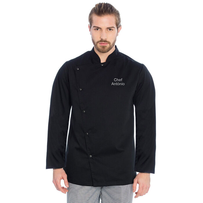Long sleeve chef jacket Unique - Unisex - Black - Personalized