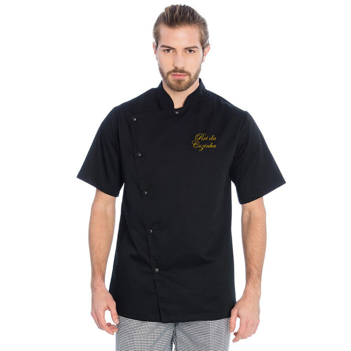 Short sleeve chef Jacket Unique - Unisex - Black - Personalized