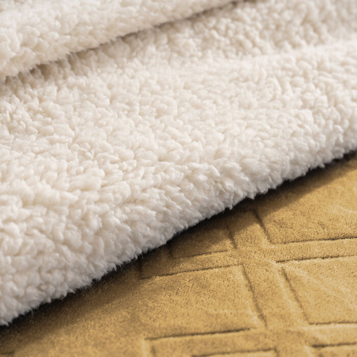 Coral fleece comforter Borreguito Alpes - Camel