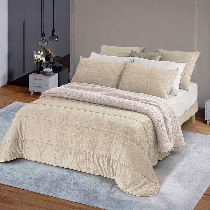Coral fleece comforter Borreguito Cárpatos - Beige