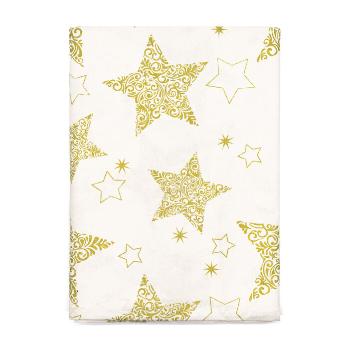 Toalha de mesa de Natal Gold Star - 100% Algodão