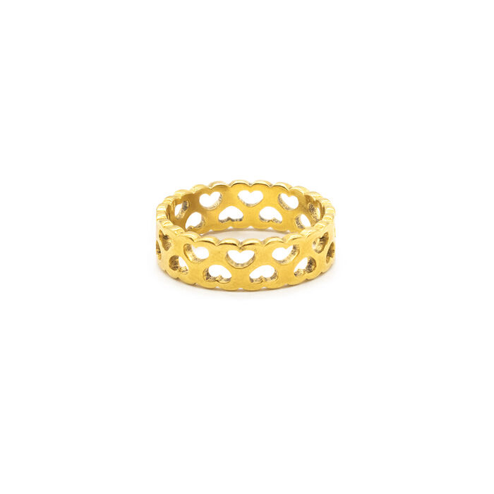 FYL - Anel em aço Romance - Dourado