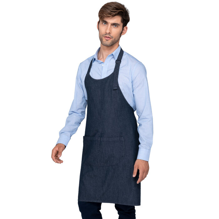 FYL - Adjustable Denim chest apron Paris - Unisex