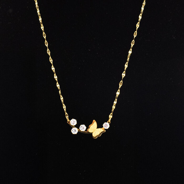 FYL - Colar em aço Butterfly - Dourado