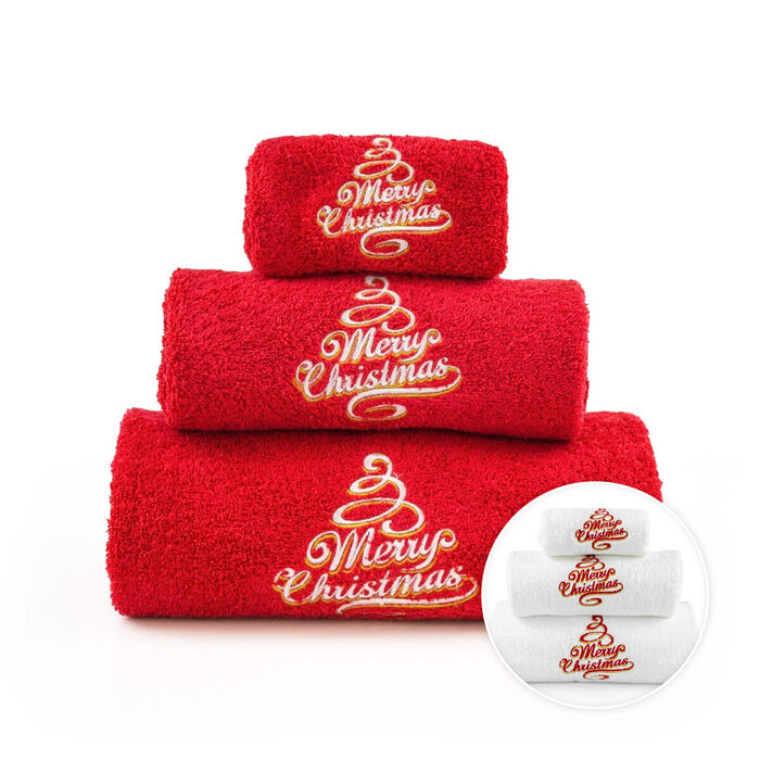 Conjunto toalhas de banho de Natal Merry Christmas