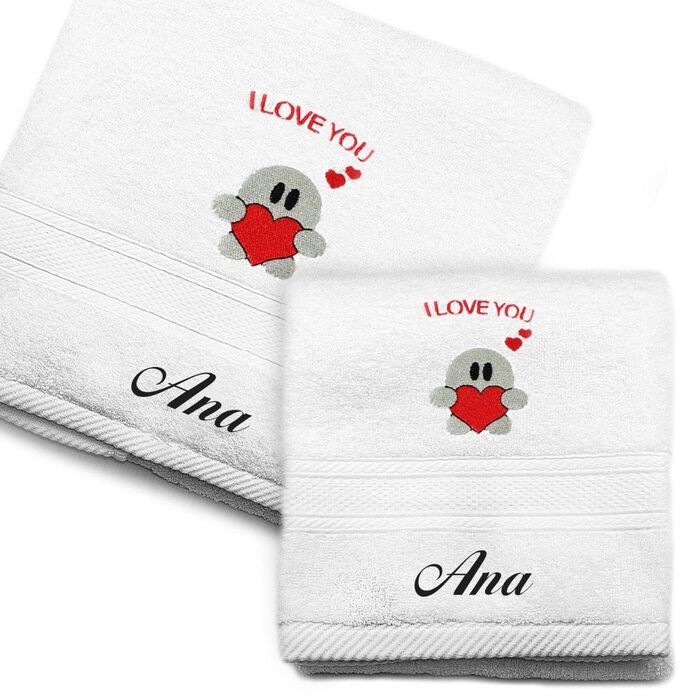 Conjunto toalhas de banho Dia dos Namorados - Personalizado