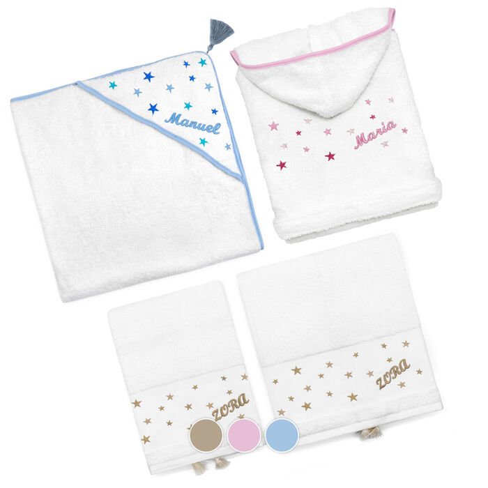 Baby bath set Stars - Personalized
