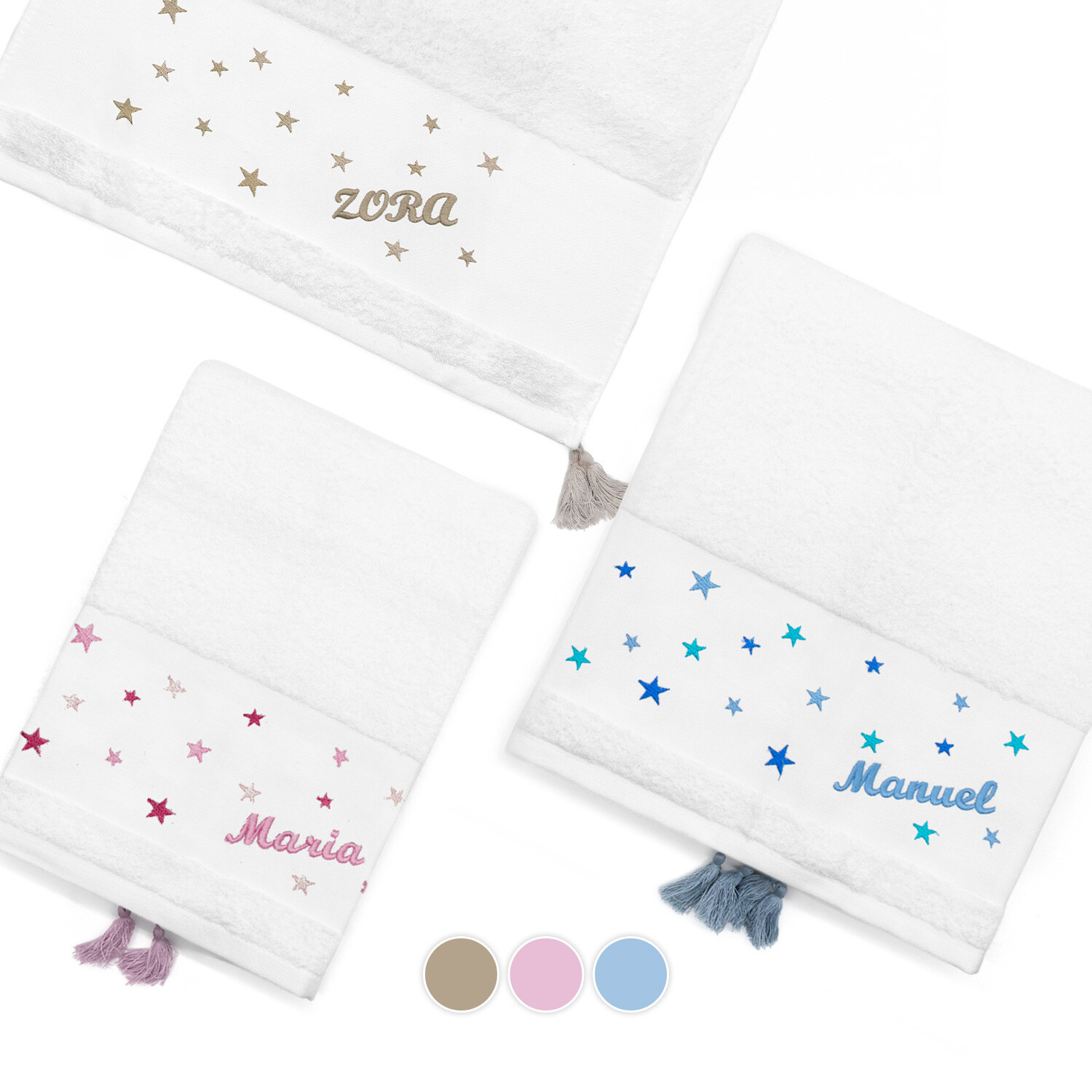 Bath towels set Stars - Personalized