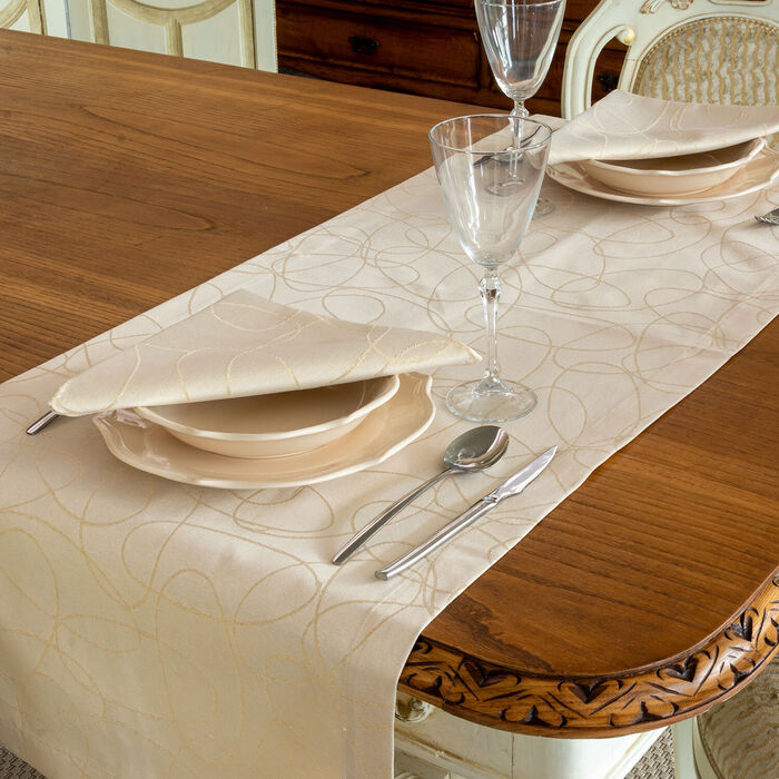 Runner de mesa de Natal anti-nódoa Golden Lines