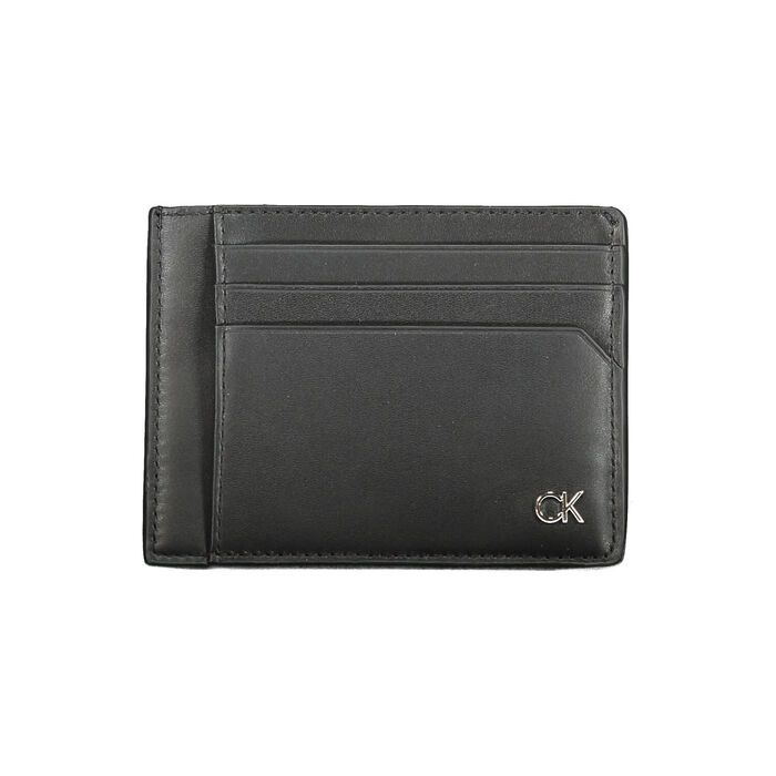 CALVIN KLEIN - Leather cardholder - Man - Black
