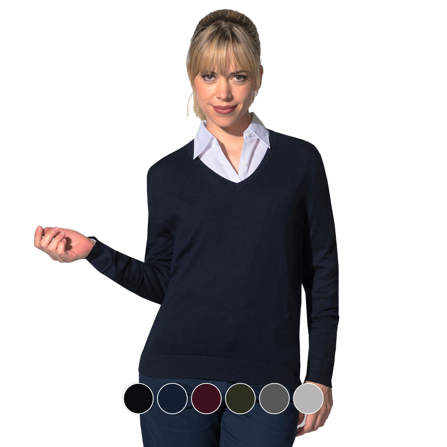 FYL - V-neck pullover Boston - Woman