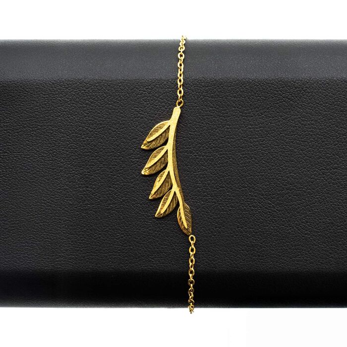 FYL - Pulseira em aço Leaf - Dourado