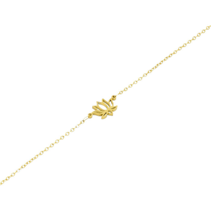 FYL - Pulseira em aço Flor de Lotus - Dourado