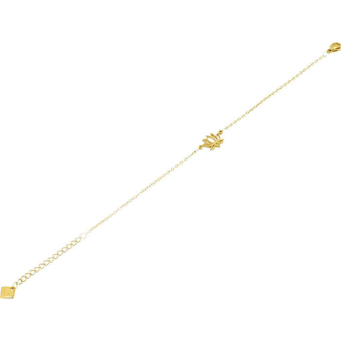 FYL - Pulseira em aço Flor de Lotus - Dourado