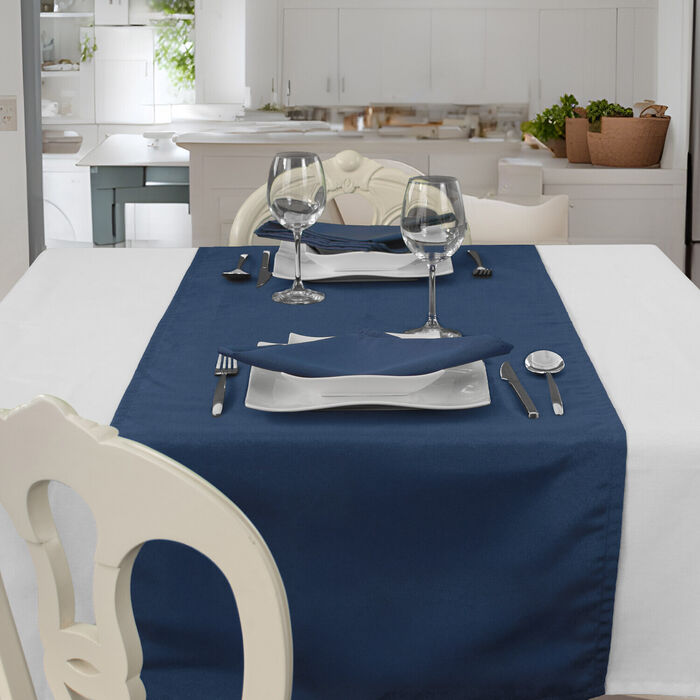Anti-stain runner Liso - Blue