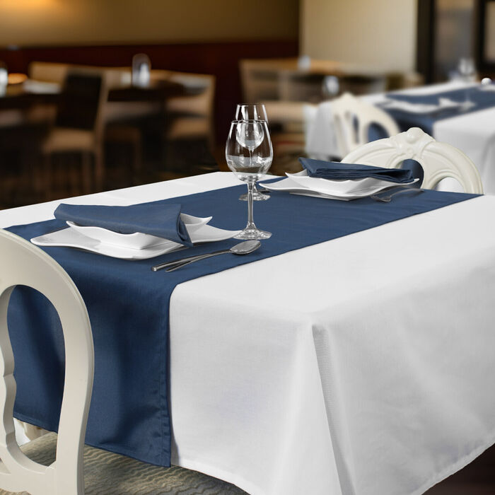 Plain anti-stain restaurant runners - Blue