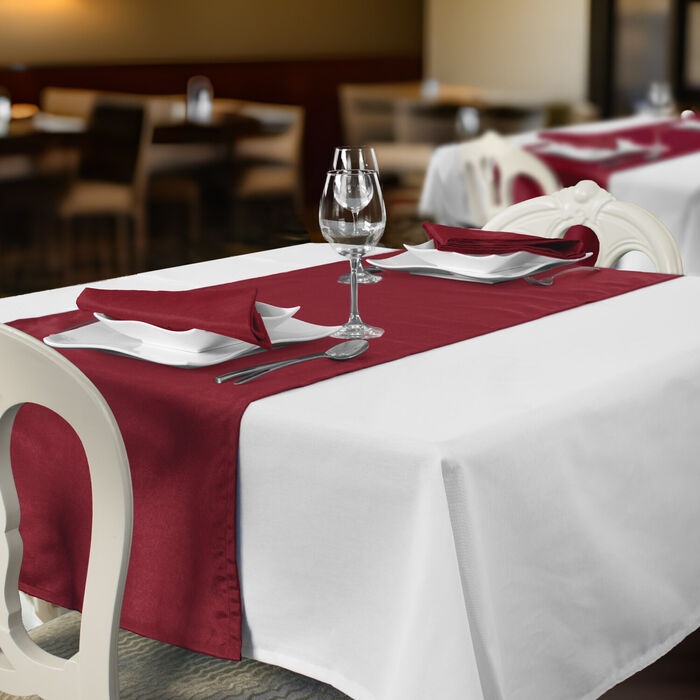 Plain anti-stain restaurant runners - Bordeaux