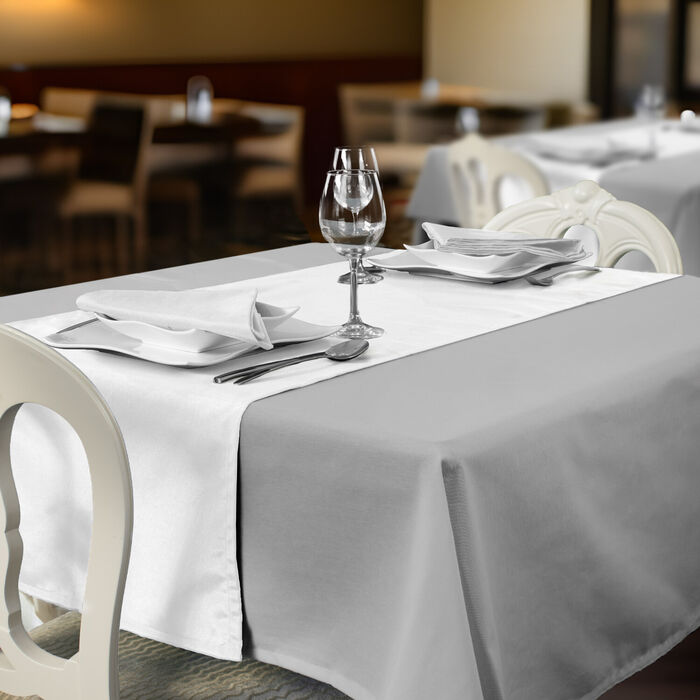 Plain anti-stain restaurant runners - White