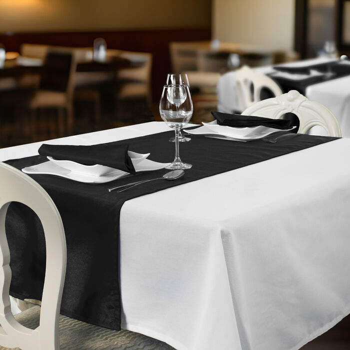 Plain anti-stain restaurant runners - Black