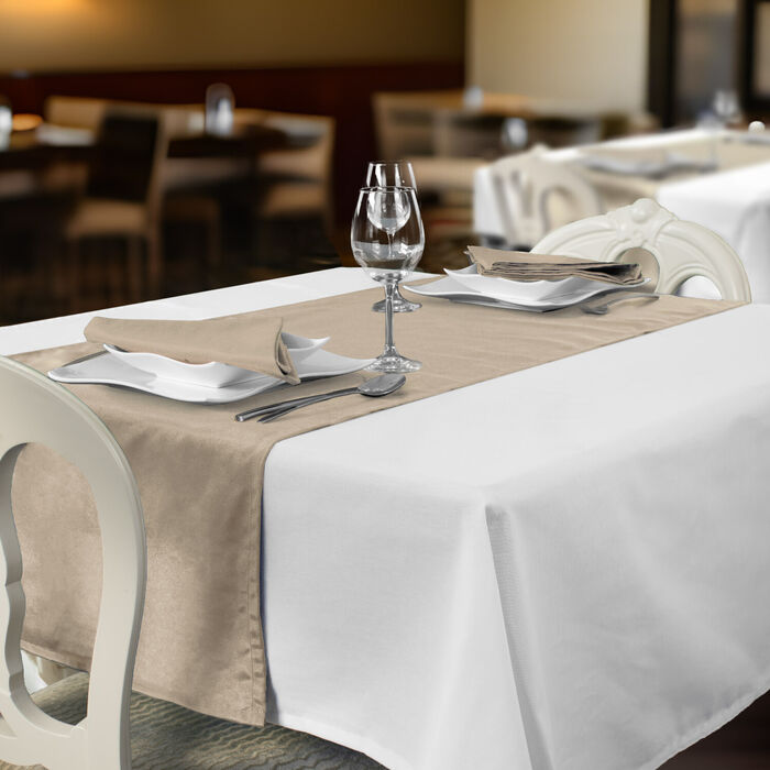 Plain anti-stain restaurant runners - Taupe