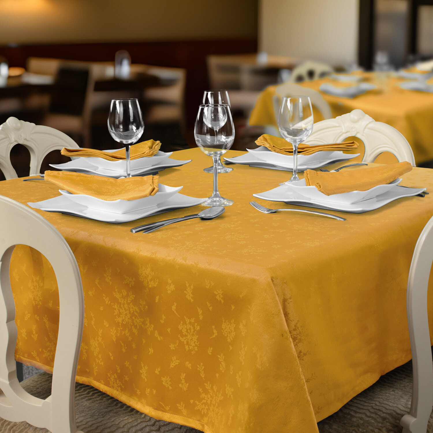 Lille anti-stain restaurant tablecloths - Gold