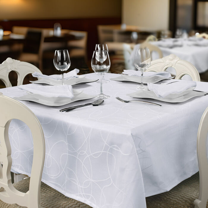 Toalhas de mesa restauração anti-nódoa Lines - Branco