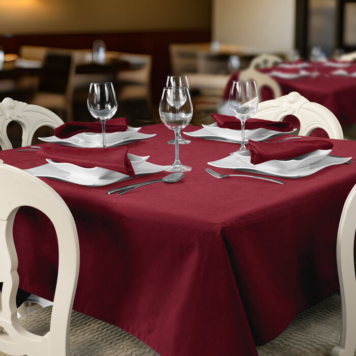 Plain anti-stain restaurant tablecloths - Bordeaux