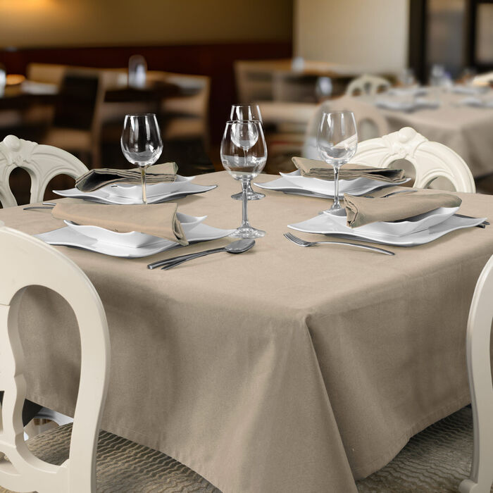 Plain anti-stain restaurant tablecloths - Taupe