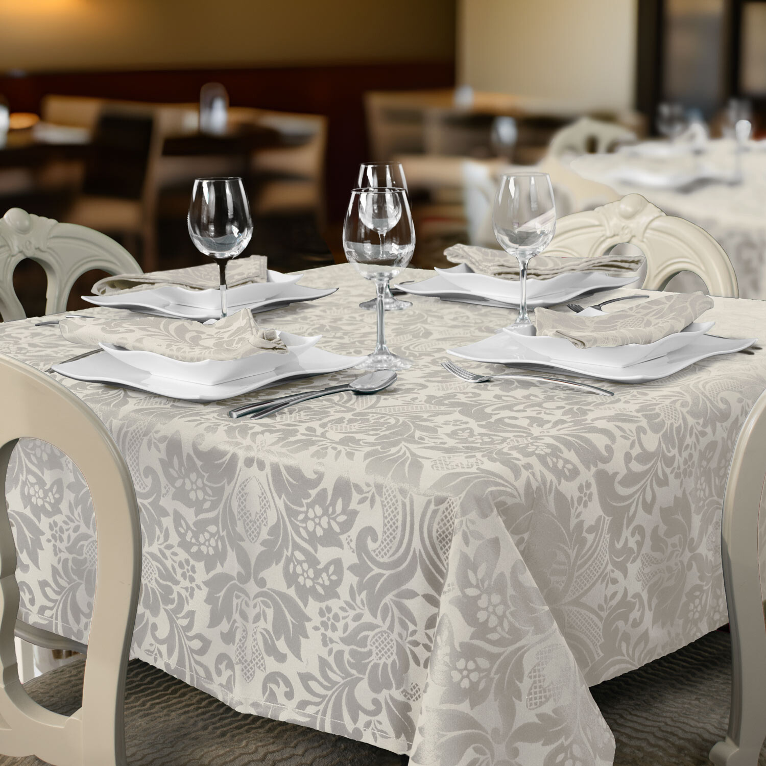Milano anti-stain restaurant tablecloths - Natural