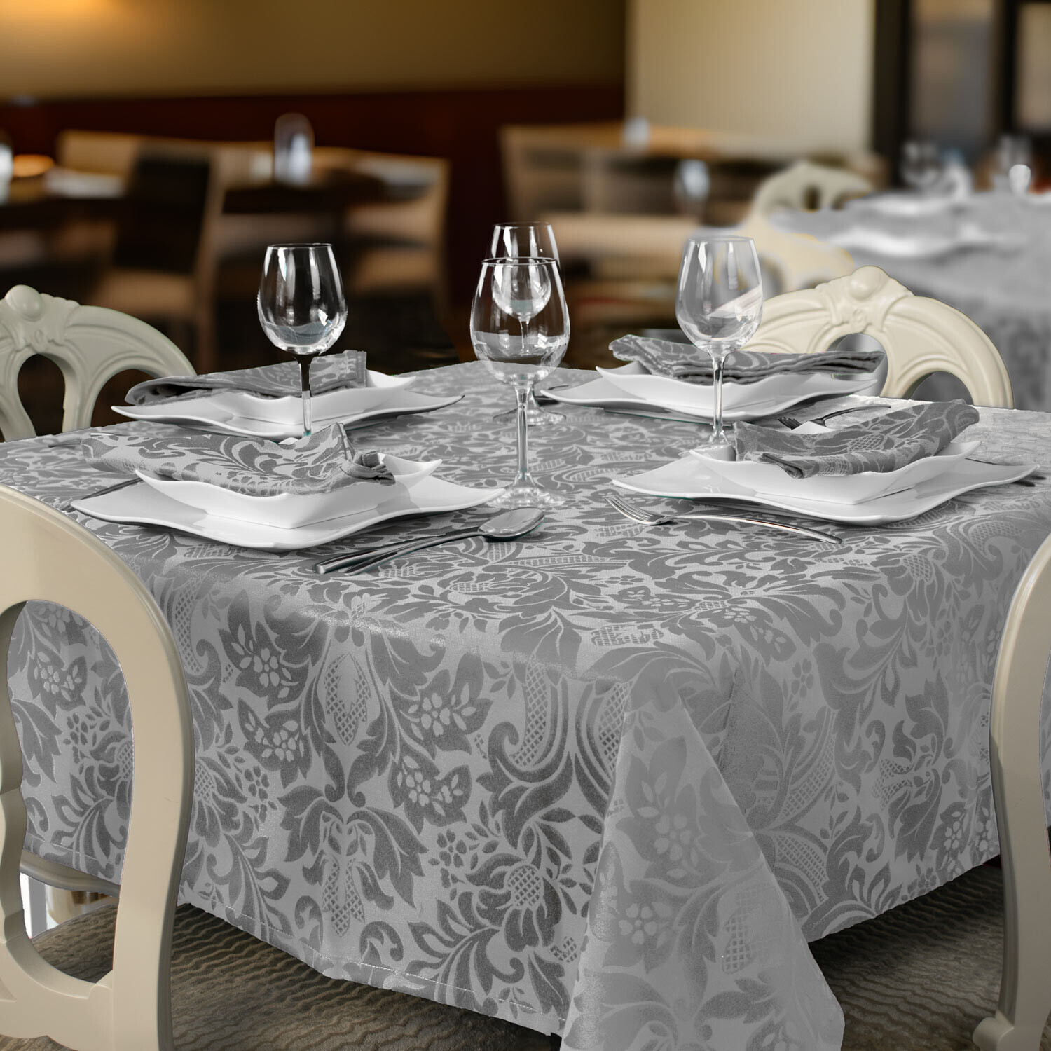 Milano anti-stain restaurant tablecloths - Grey