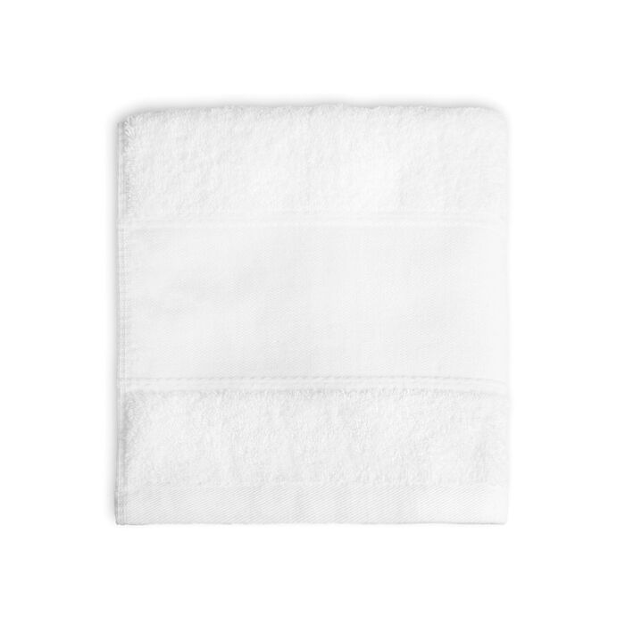 Toalha de rosto para hotelaria Barra Lisa - 100% Algodão - 500gr - Branco