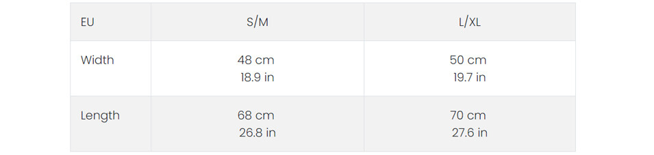 sizes