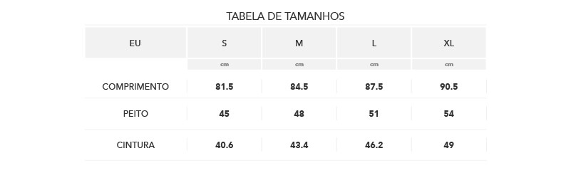 tamanhos