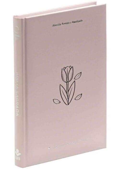 Biblia Sagrada (ARA) Capa Dura Rosa Claro Flor