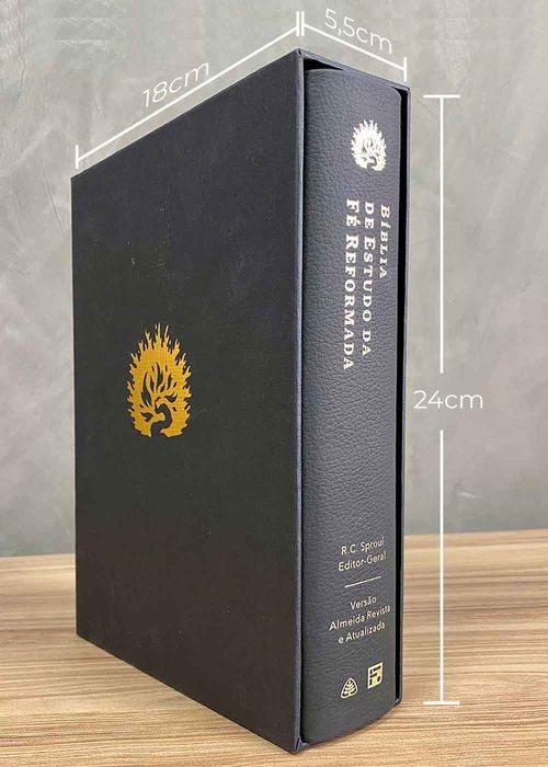 Bíblia de Estudo da Fé Reformada | Couro Legítimo Preto + Box