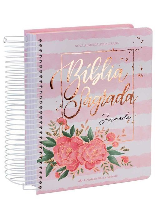 Biblia Sagrada (NAA) Jornada Espiral Aguarela Rosa
