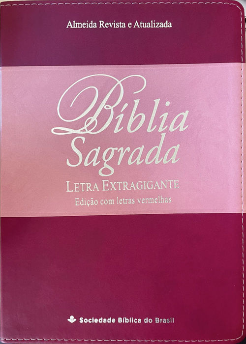 Biblia Sagrada (ARA) Letra Extra Gigante - Rosa e Vinho c/ Indice Letras Vermelhas