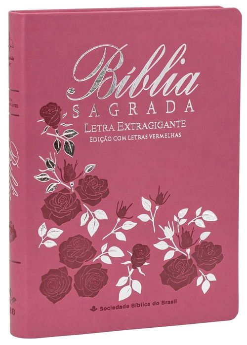 Biblia Sagrada (ARC) Letra Extra Gigante - Pink c/ Indice Letras Vermelhas