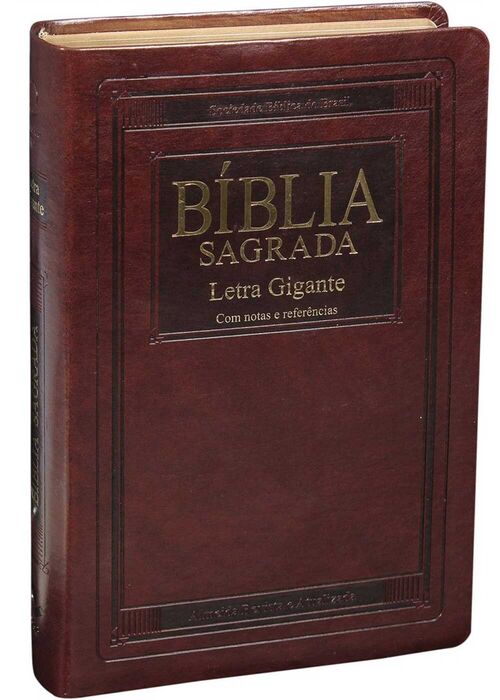 Biblia Sagrada (ARA) Letra Gigante - Castanho c/ Notas e Indice