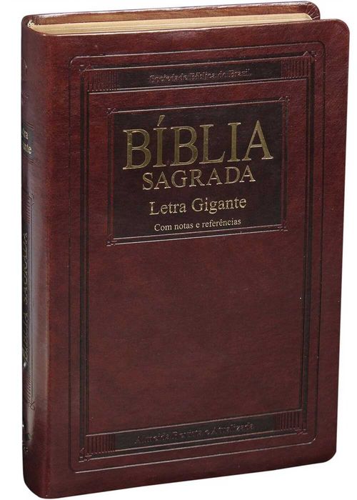 Biblia Sagrada (ARA) Letra Gigante - Castanho c/ Notas e Indice
