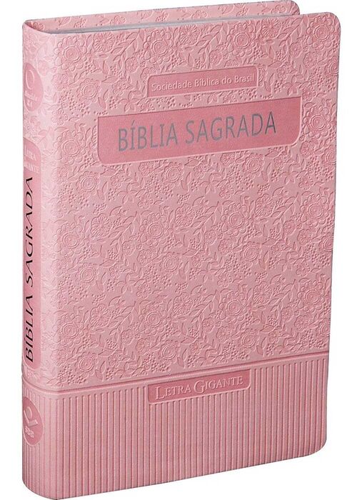 Biblia Sagrada (ARA) Letra Gigante - Rosa Renda c/ Indice