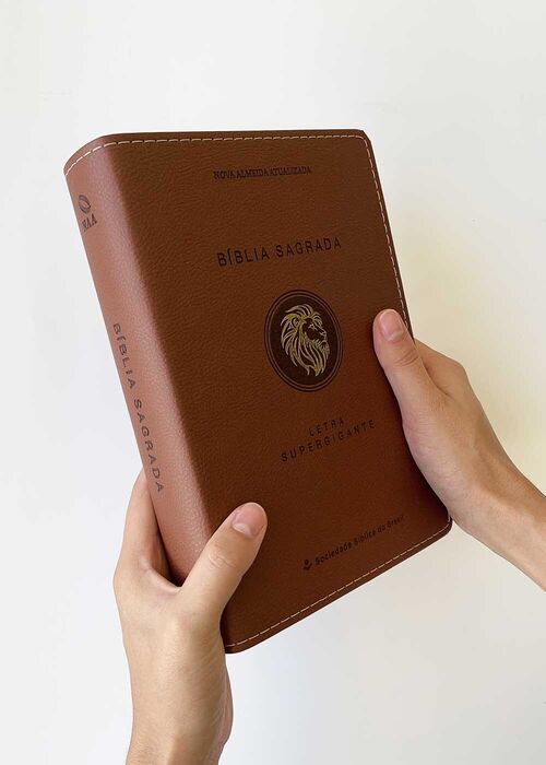 Biblia Sagrada (NAA) Letra Super Gigante Castanho