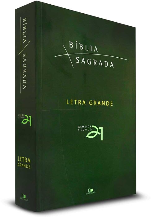 Bíblia Almeida Século 21 letra grande brochura - Verde c/ capa cristal