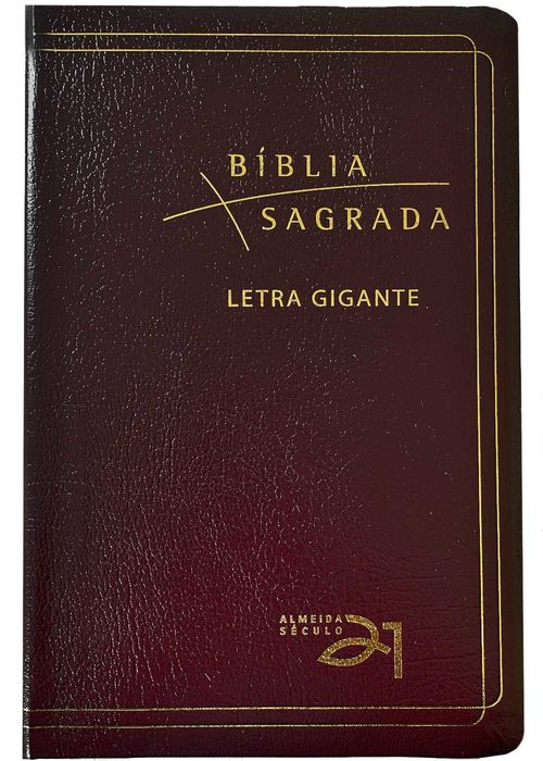 Biblia Sagrada Almeida Século 21 Letra Gigante Vinho